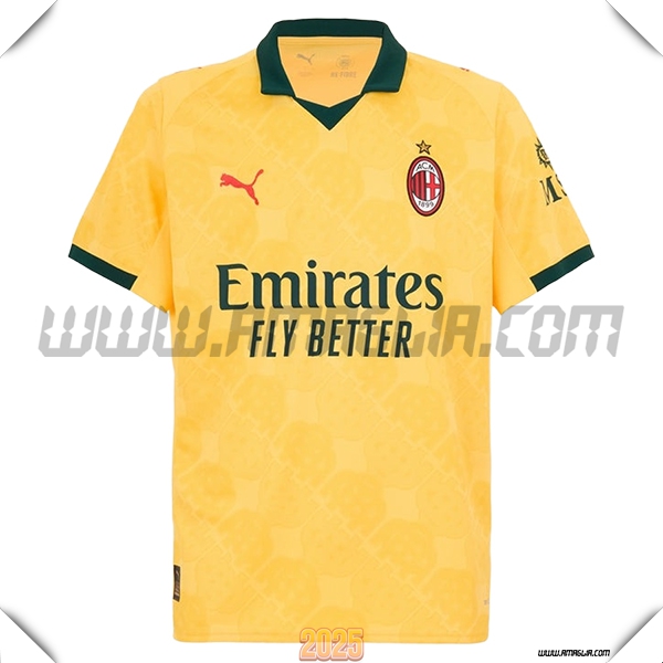 Nuovo Maglia da AC Milan Terzo 2025 2026 GIALLO