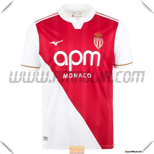 Nuovo Maglia da AS Monaco Prima 2025 2026 Rosso/Bianco