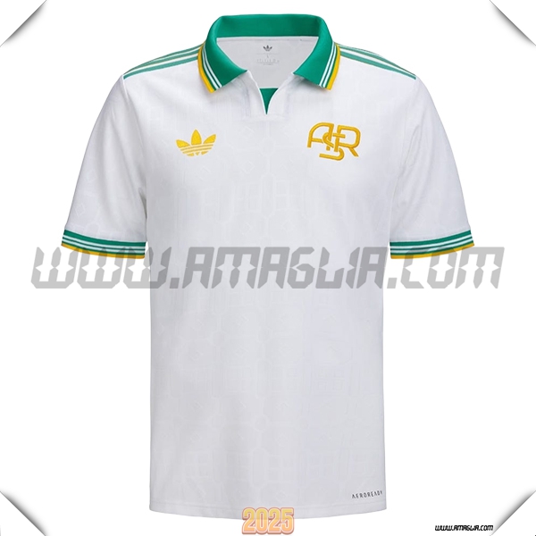 Nuovo Maglia da AS Roma Seconda 2025 2026 Bianco/Verde