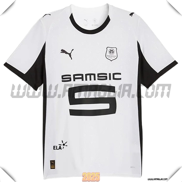 Nuovo Maglia da Stade Rennais Seconda 2025 2026 Bianco/Nero