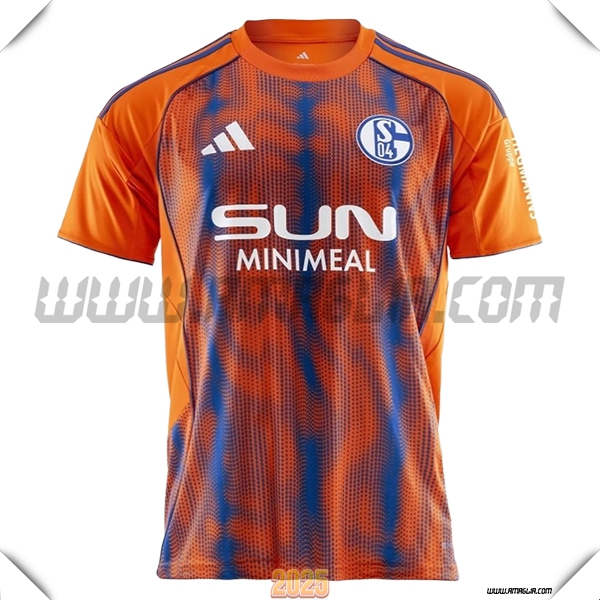 Nuovo Maglia da Schalke 04 Terzo 2025 2026 Arancia/Blu