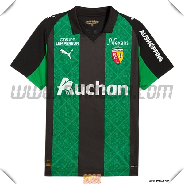 Nuovo Maglia da RC Lens Seconda 2025 2026 Verde/Nero