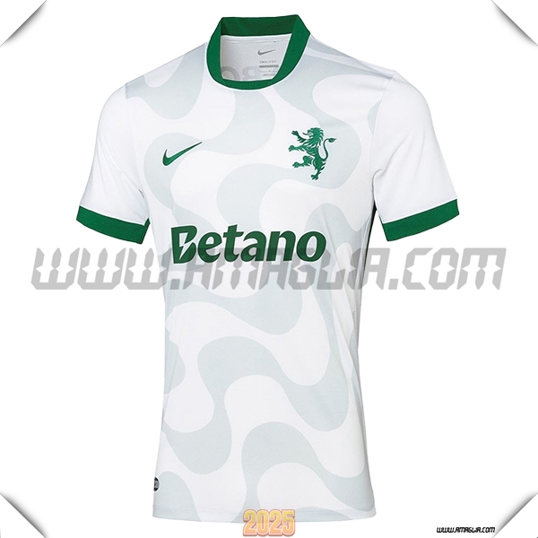 Nuovo Maglia da Sporting Seconda 2025 2026 Bianco/Verde