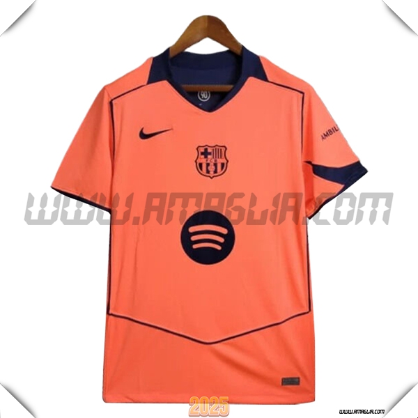 Terzo Maglia Calcio FC Barcellona 2025 2026 Arancia