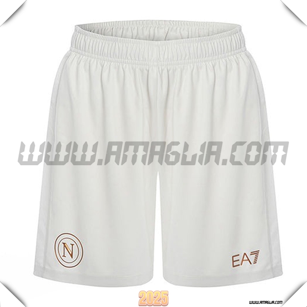 Seconda Pantaloncini SSC Napoli 2025 2026 Bianco