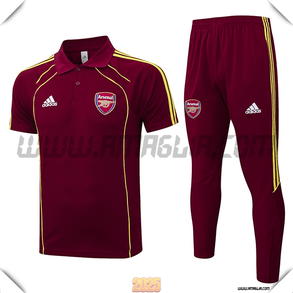 Kit Maglia Polo Arsenal Rosso/Giallo 2025 2026