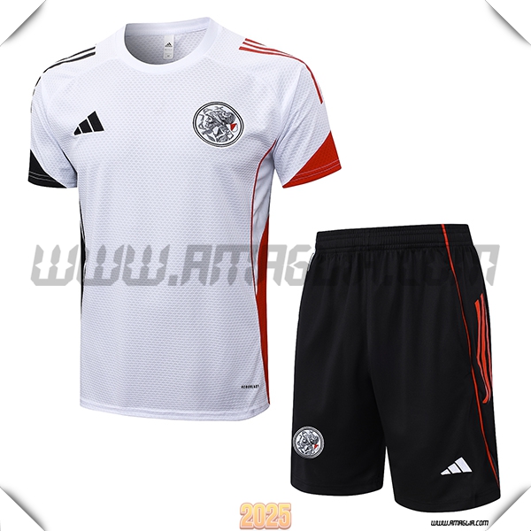 T Shirt Allenamento Ajax Bianco/Nero/Rosso 2025 2026 -02