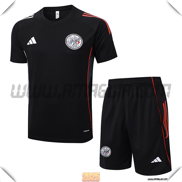 T Shirt Allenamento Ajax Nero/Bianco/Rosso 2025 2026