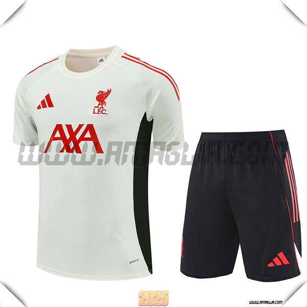 T Shirt Allenamento FC Liverpool Beige/Nero/Rosso 2025 2026
