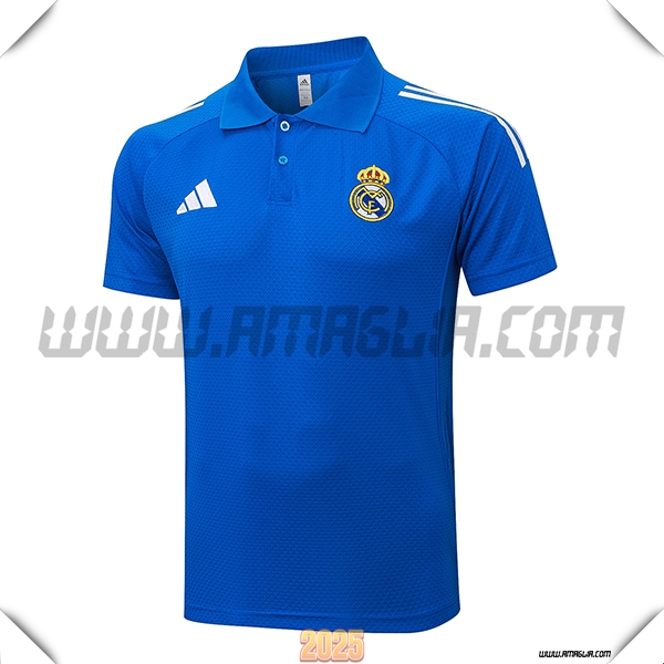 Maglia Polo Real Madrid Blu/Bianco 2025 2026