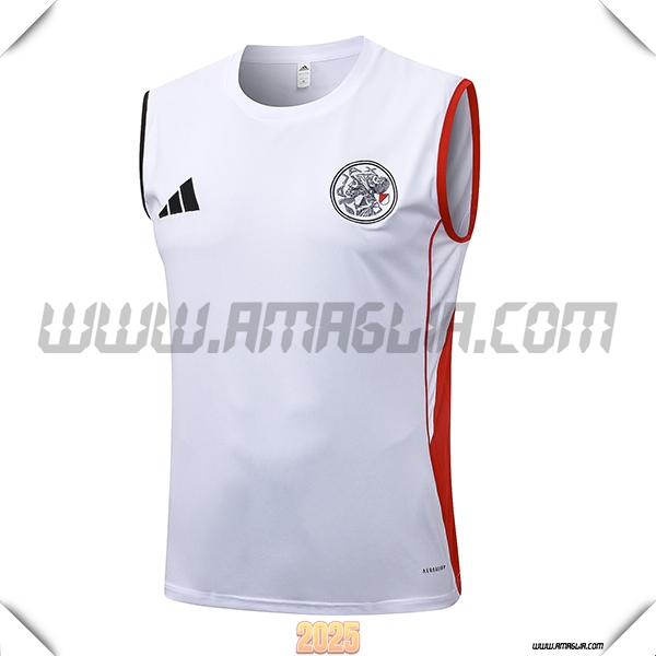 Canotta Allenamento Ajax Bianco/Rosso 2025 2026