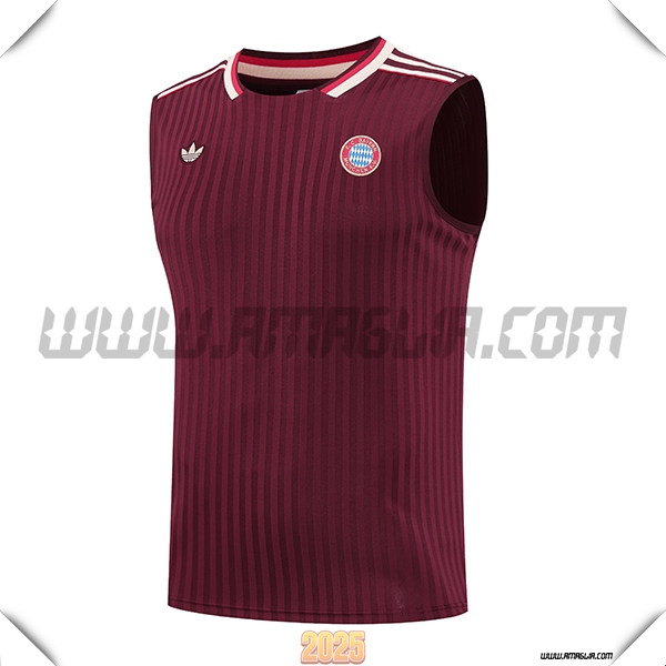 Canotta Allenamento Bayern Monaco Rosso/Bianco 2025 2026