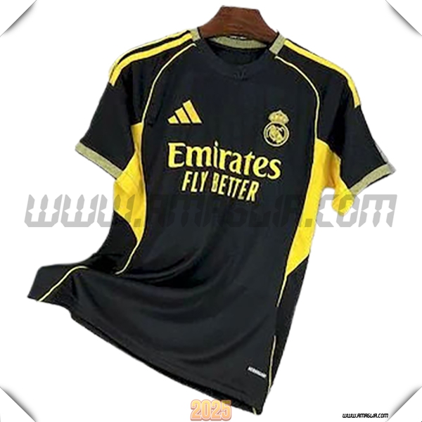 T Shirt Allenamento Real Madrid Nero/Giallo 2025 2026