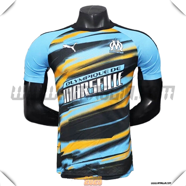 T Shirt Allenamento Marsiglia Blu/Nero/Giallo 2025 2026
