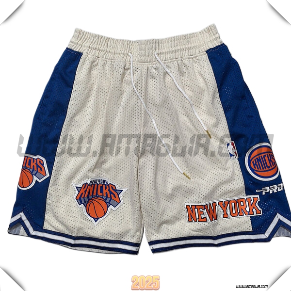 Pantaloncini NBA New York Knicks 2025/26 Beige/Blu/Arancia