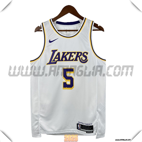 Maglia Los Angeles Lakers (AYTON #5) 2025/26 Bianco/viola/Giallo