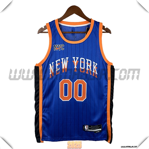 Maglia New York Knicks (CLARKSON #00) 2025/26 Blu/Nero/Arancia