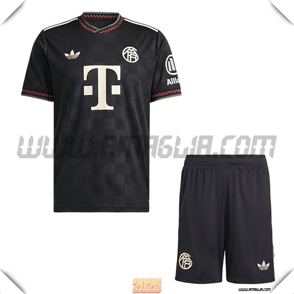 Kit Maglia da Bayern Monaco Champions League + Pantaloncini Nero 2025 2026