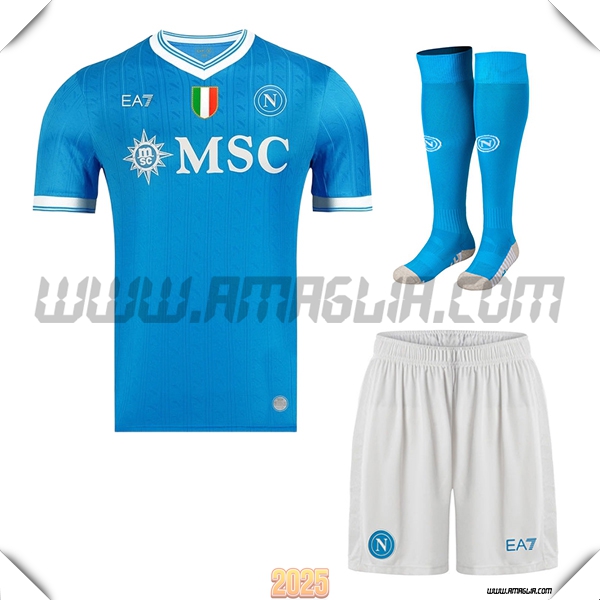 Kit Maglia da SSC Napoli Prima (Pantaloncini + Calzini) Azzurro Cielo 2025 2026