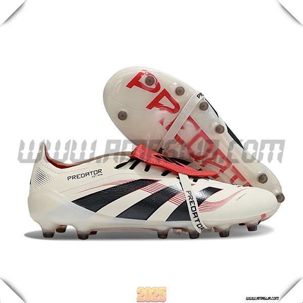 Adidas Scarpe Da Calcio 25 Predator Elite Tongue AG Beige/Nero/Rosso