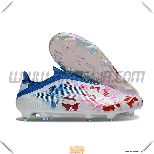 Adidas Scarpe Da Calcio F50 Elite Laceless FG Bianco/Blu/Rosa