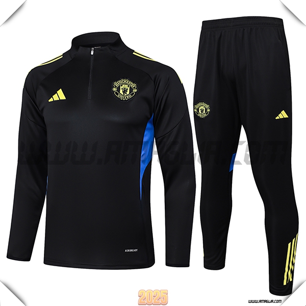 Tuta Calcio Manchester United Nero/Blu/Giallo 2025 2026