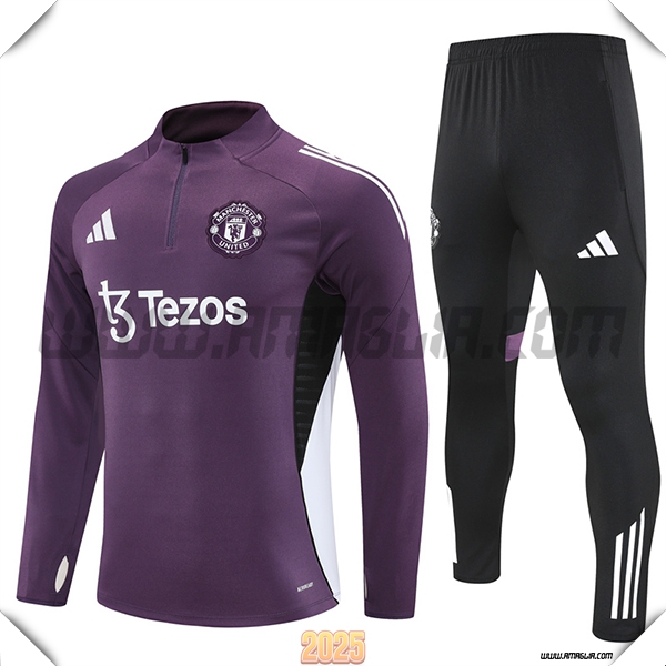 Tuta Calcio Manchester United viola/Bianco/Nero 2025 2026