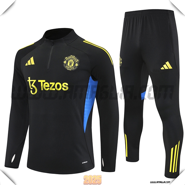 Tuta Calcio Manchester United Nero/Giallo/Blu 2025 2026