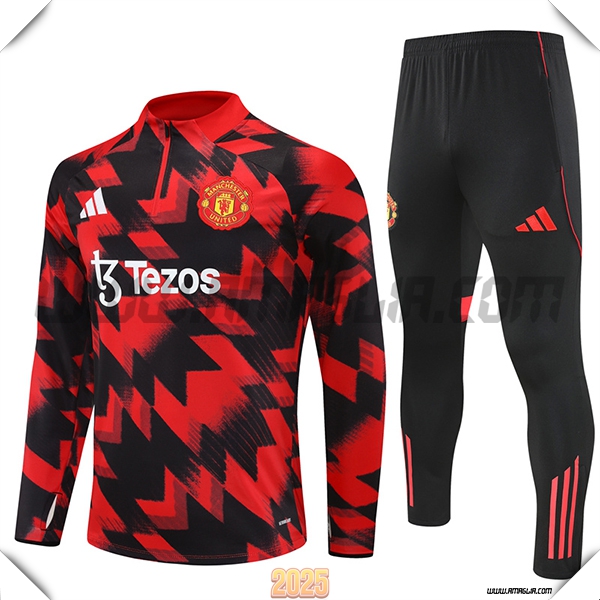 Tuta Calcio Manchester United Rosso/Nero 2025 2026