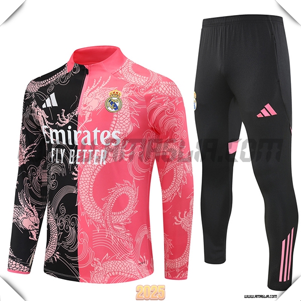 Tuta Calcio Real Madrid Nero/Rosa/Bianco 2025 2026