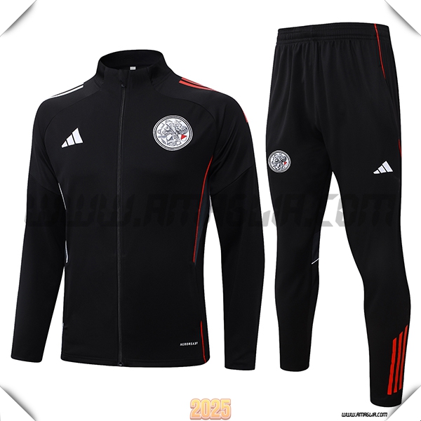 Tuta Calcio Giacca Ajax Nero/Rosso 2025 2026