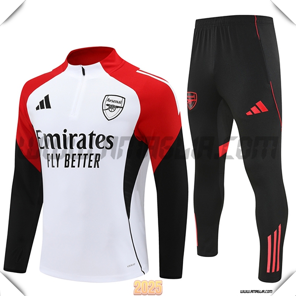 Tuta Calcio Arsenal Bianco/Rosso/Nero 2025 2026