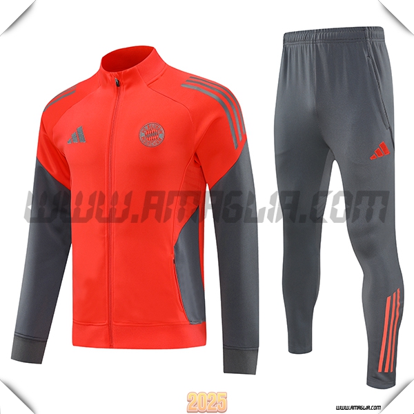 Tuta Calcio Giacca Bayern Monaco Arancia/Grigio 2025 2026