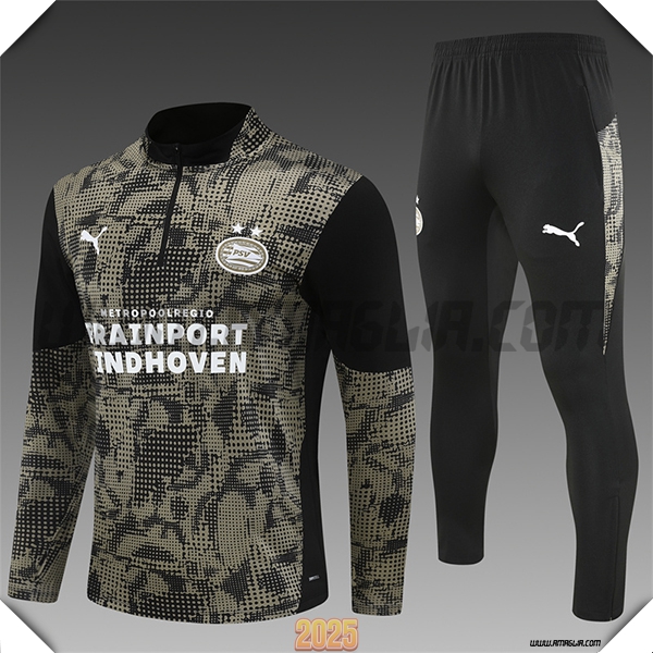 Tuta Calcio PSV Eindhoven Bambino Marrone/Nero 2025 2026