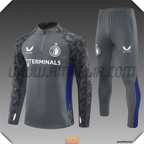 Tuta Calcio Feyenoord Bambino Grigio/Blu 2025 2026
