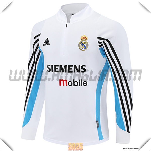 Felpa Allenamento Real Madrid Bianco/Blu/Nero 2025 2026