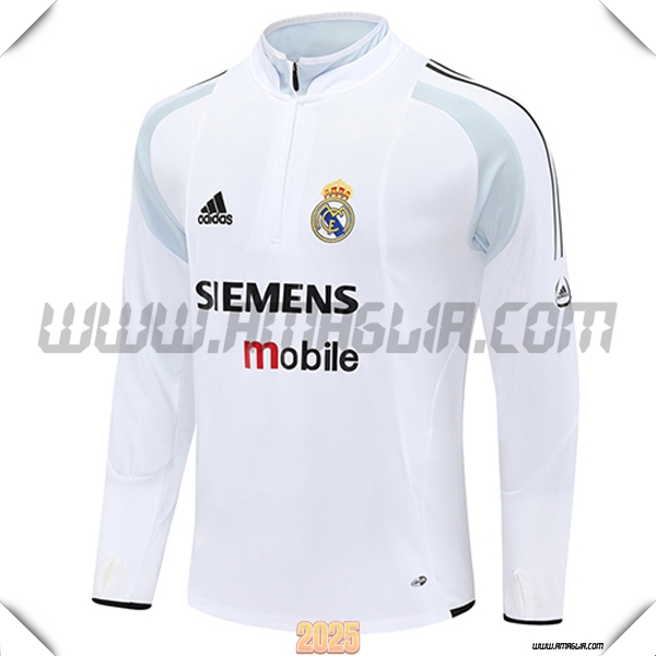 Felpa Allenamento Real Madrid Bianco/Nero/Grigio 2025 2026