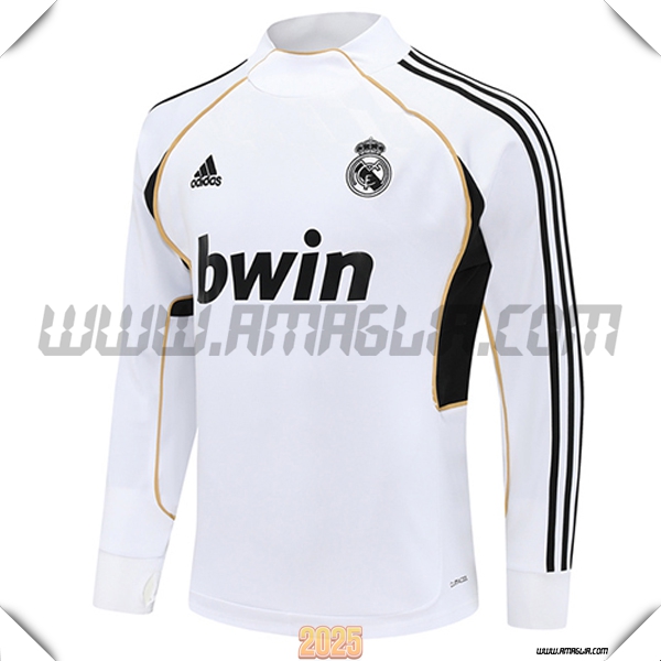 Felpa Allenamento Real Madrid Bianco/Nero/Giallo 2025 2026