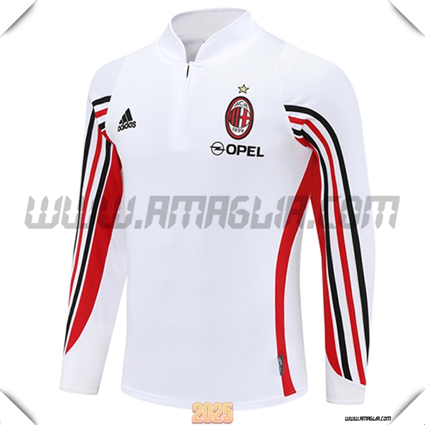 Felpa Allenamento AC Milan Bianco/Rosso/Nero 2025 2026
