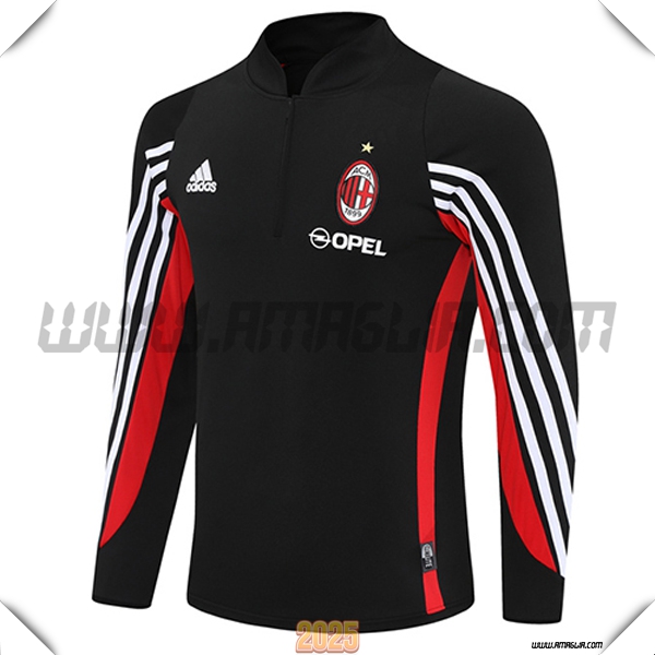Felpa Allenamento AC Milan Nero/Bianco/Rosso 2025 2026