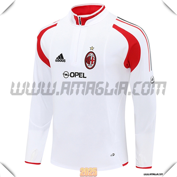 Felpa Allenamento AC Milan Bianco/Rosso 2025 2026
