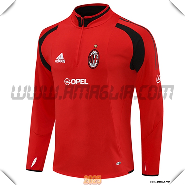Felpa Allenamento AC Milan Rosso/Nero 2025 2026