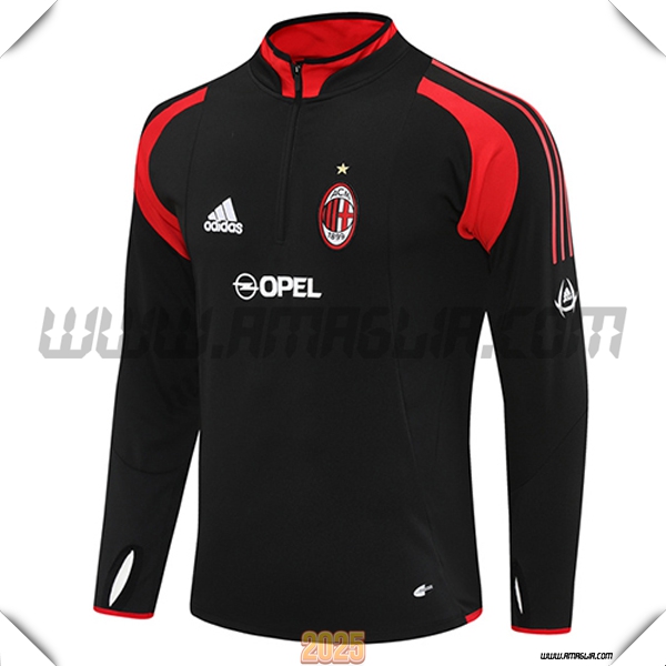 Felpa Allenamento AC Milan Nero/Rosso 2025 2026