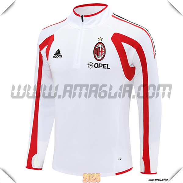 Felpa Allenamento AC Milan Bianco/Rosso 2025 2026 -02