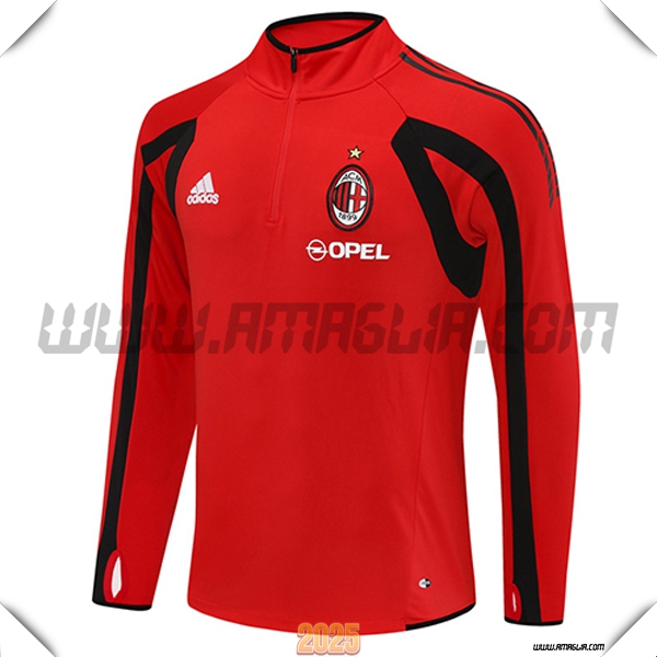 Felpa Allenamento AC Milan Rosso/Nero 2025 2026 -02