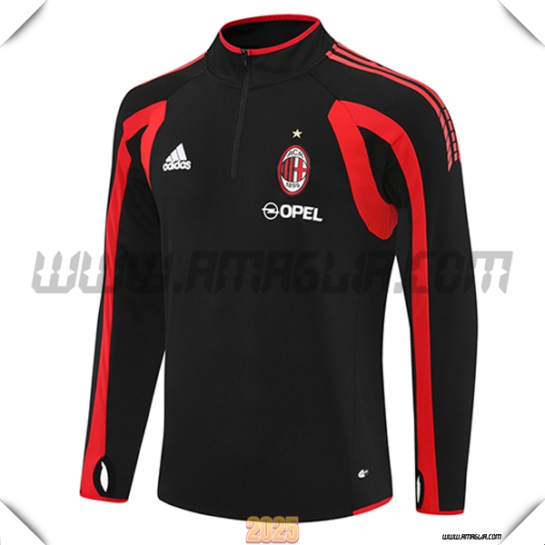 Felpa Allenamento AC Milan Nero/Rosso 2025 2026 -02