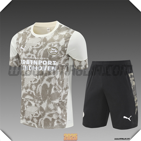 T Shirt Allenamento PSV Eindhoven Bambino Beige/Marrone 2025 2026