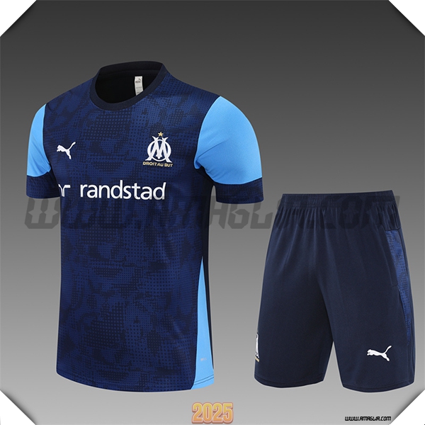 T Shirt Allenamento Marsiglia Bambino Blu Reale 2025 2026 -02