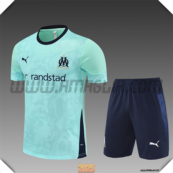 T Shirt Allenamento Marsiglia Bambino Verde/Nero 2025 2026