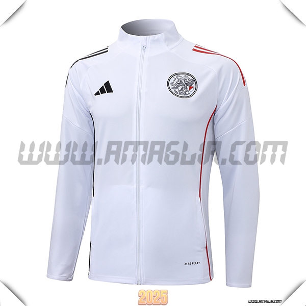 Giacca Calcio Ajax Bianco/Nero/Rosso 2025 2026